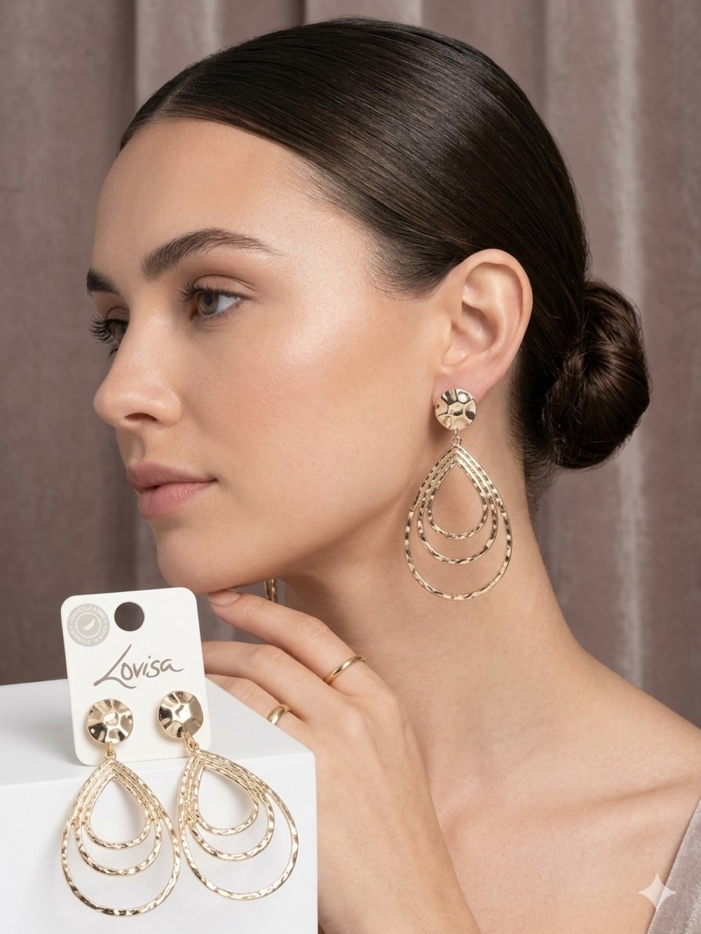 Lovisa Gold Teardrop Layered Dangle Earrings